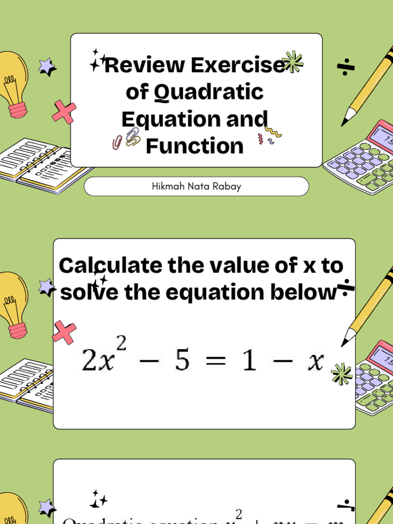 Review Exercise Chapter 2 Grade 9 | PDF