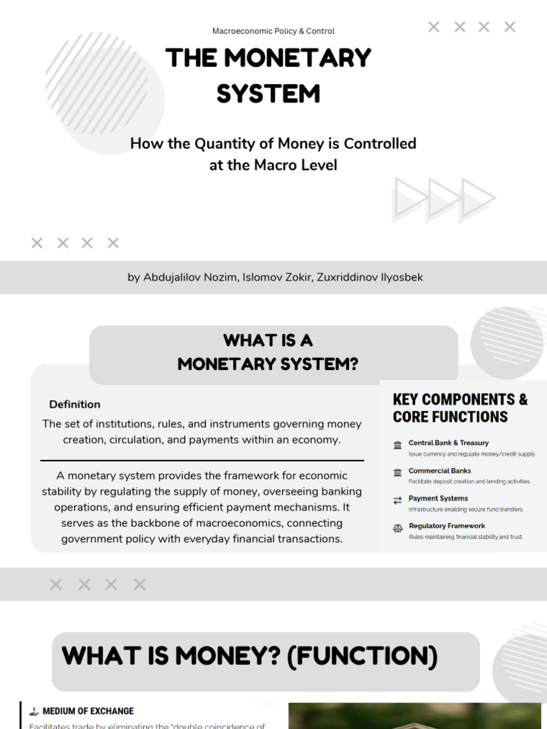 THE MONETARY SYSTEM V V THE MONETARY SYSTEM V V | PDF | Money | Money ...