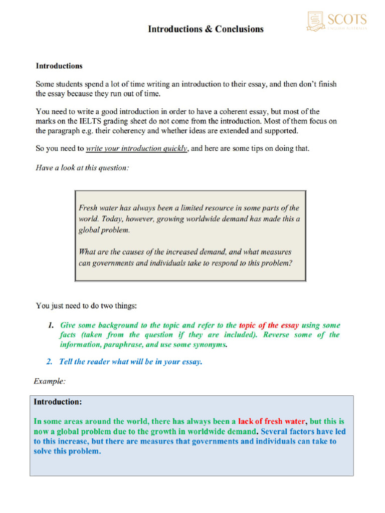 03. Task 2_Writing the Introduction_Conlusion | PDF