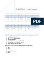 Spelling List Week 8: Long Vowels