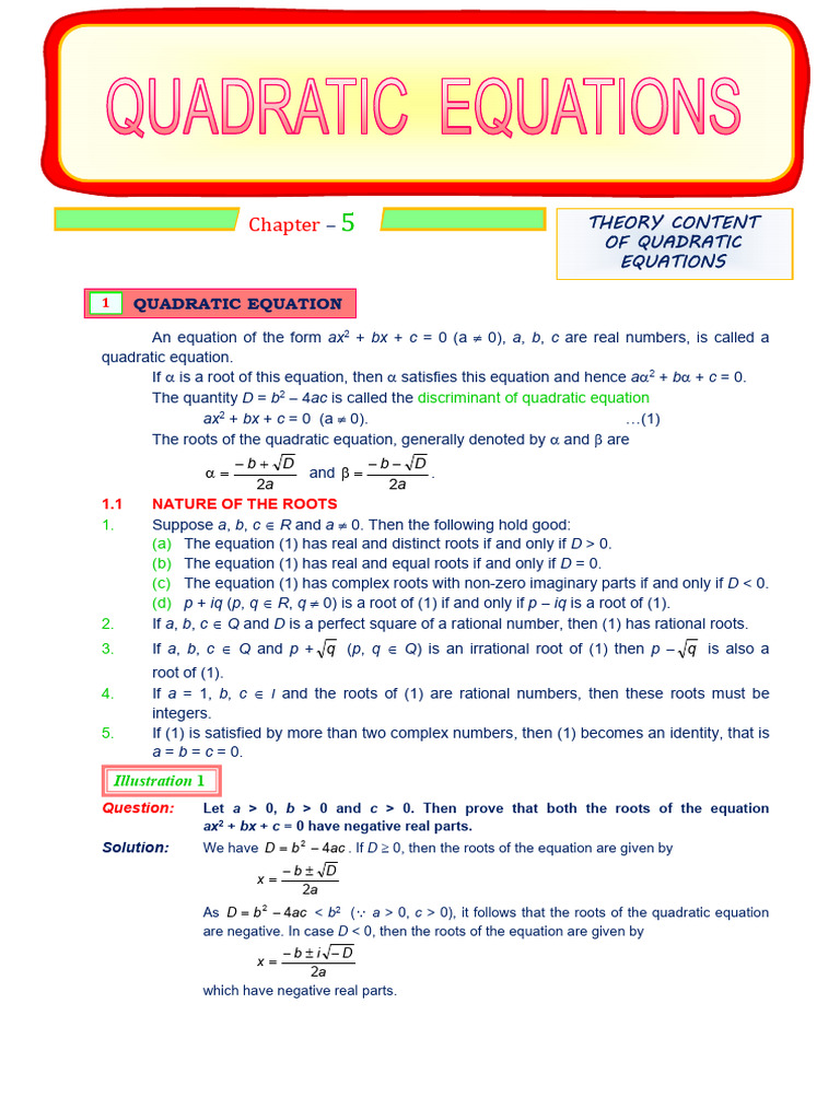 5 (B) .Quadratic Equations (Q) Co | PDF | Quadratic Equation | Algebra