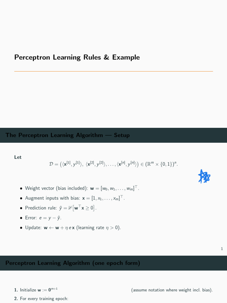 CSE425!1!4 Perceptron Maths | PDF | Learning | Computational Science