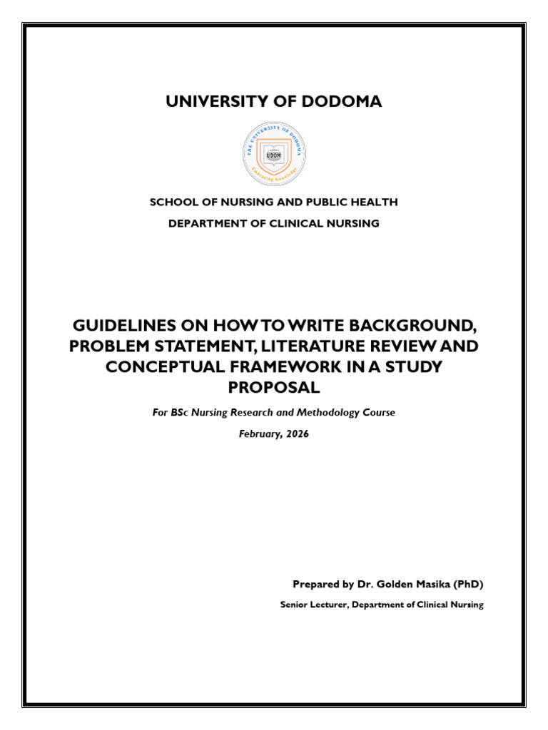Gudelines For Background, Problem Statement, Lietarture Review | PDF ...
