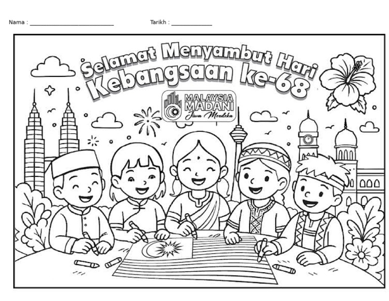 Lembaran Mewarna Merdeka Madani | PDF
