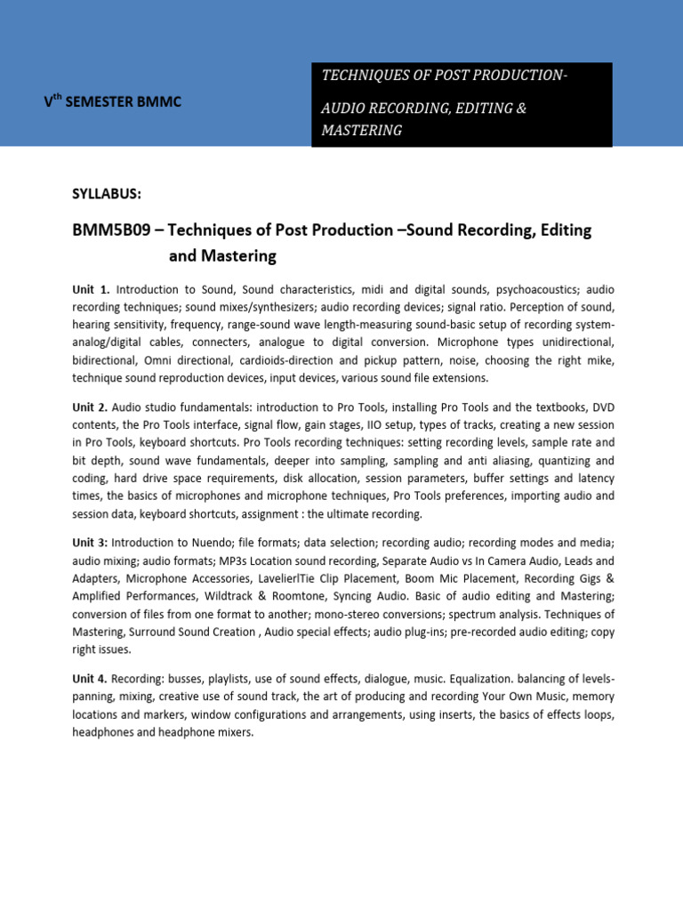 AUDIO Production FULL NOTE | PDF | Sound | Ear