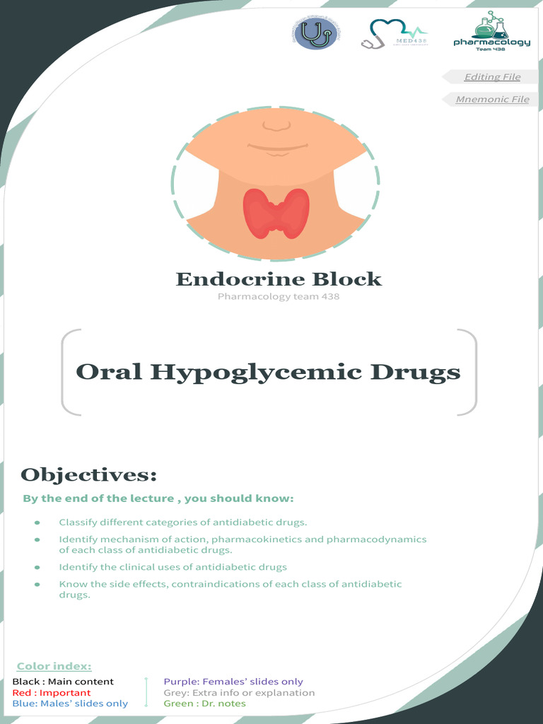 L9,10 - Oral Hypoglycemic Drugs | PDF | Diabetes | Hypoglycemia