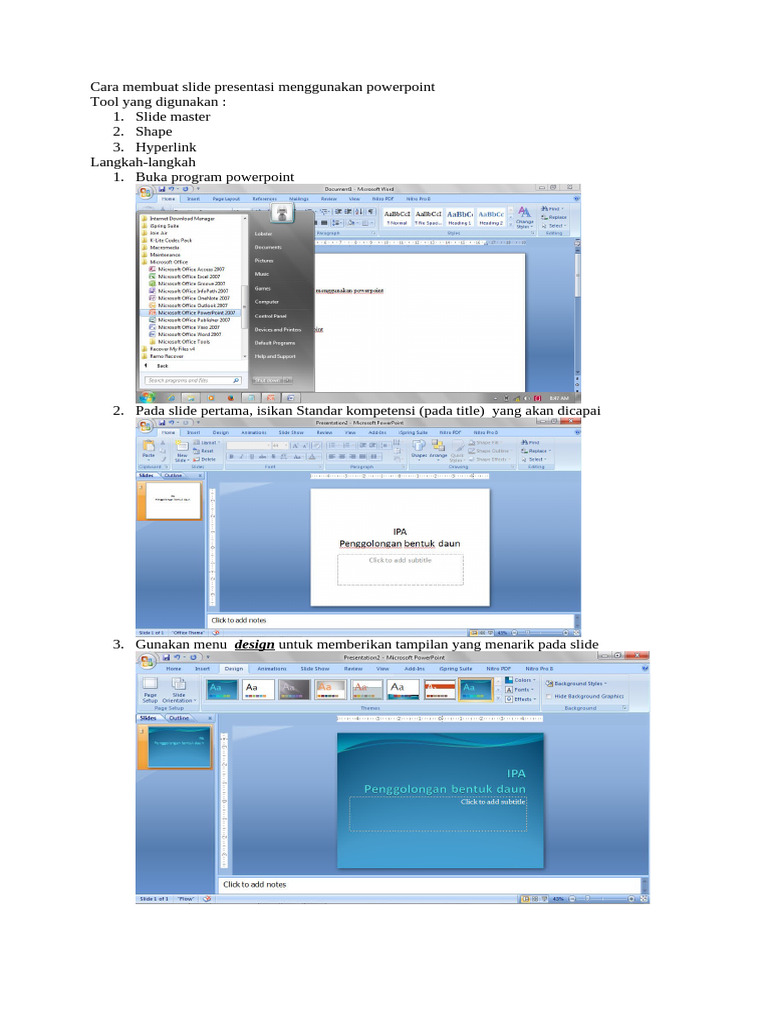 Panduan Membuat Hyperlink Slide Master | PDF