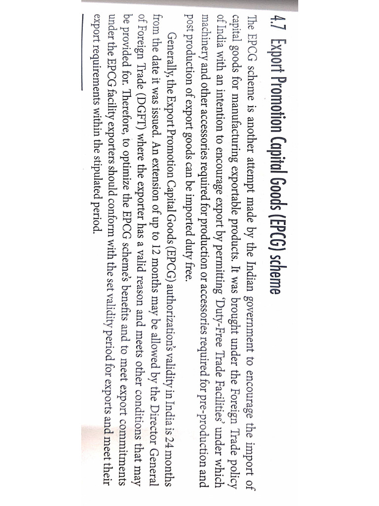 EPCG Scheme | PDF