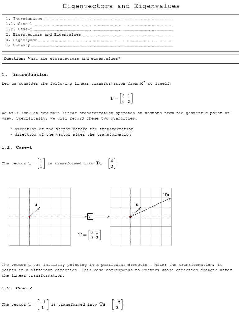 Eigenvectors and Eigenvalues | PDF | Eigenvalues And Eigenvectors ...