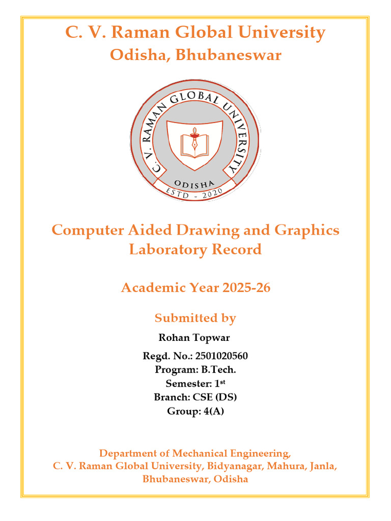 Cadg Assignment (Rohan Topwar) | PDF | Circle | Shape