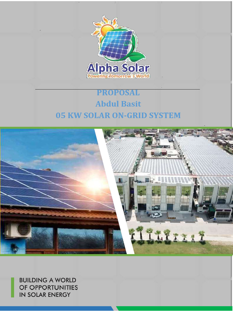 Abdul Basit 05 KW Solar Ongrid System Break Down Proposal | PDF ...