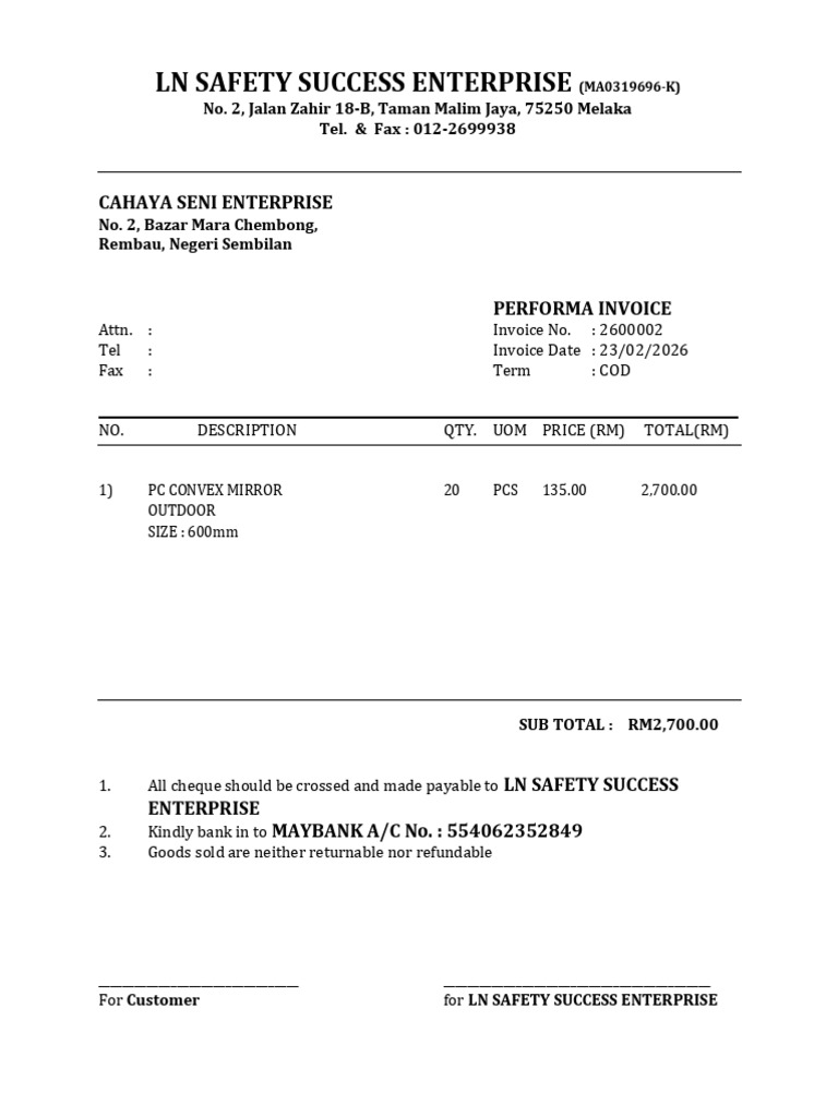 Performa Invoice | PDF