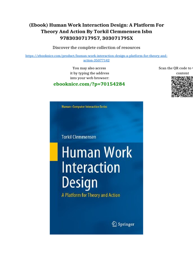 (Ebook) Human Work Interaction Design: A Platform for Theory and Action ...