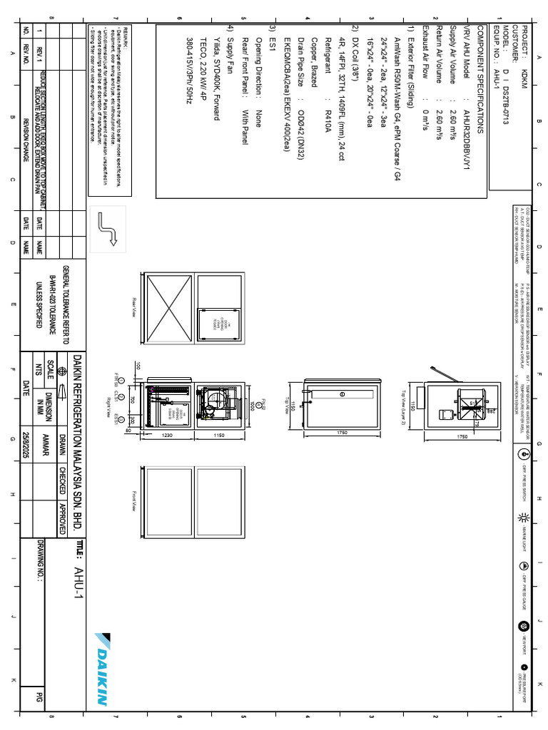Outline Ahu 1 Ds2tb 0713 Rev1 | PDF | Building Engineering | Home Appliance