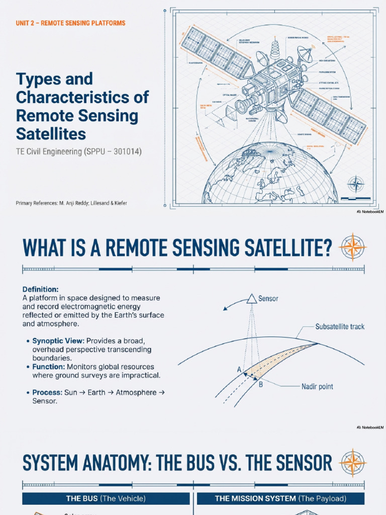 Unit 2-1 Types and Characteristics of Remote Sensing Satellites | PDF