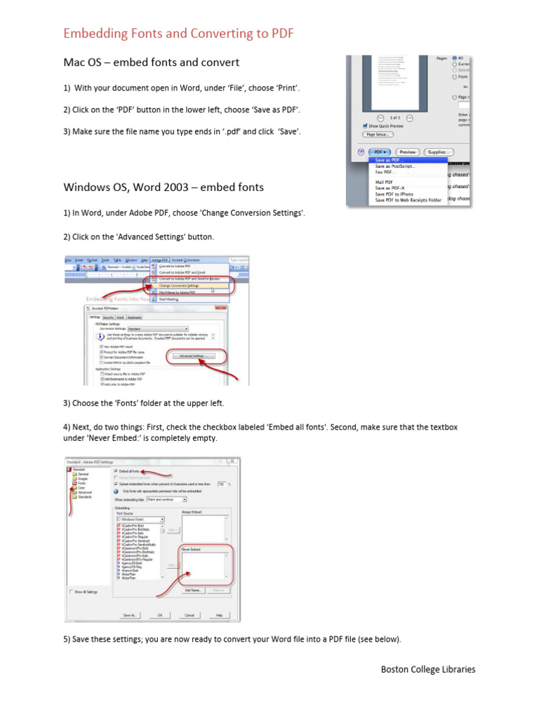 Embedding Fonts and Converting To PDF | PDF