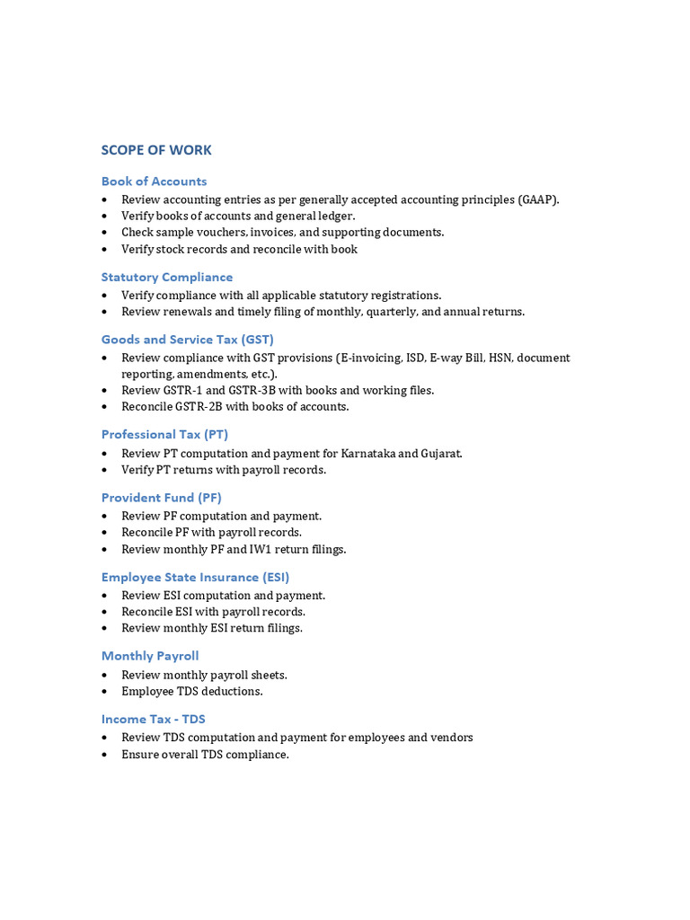Revised Scope of Work | PDF