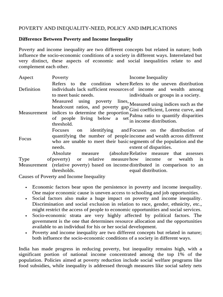 Poverty and Inequality | PDF | Economic Inequality | Discrimination ...