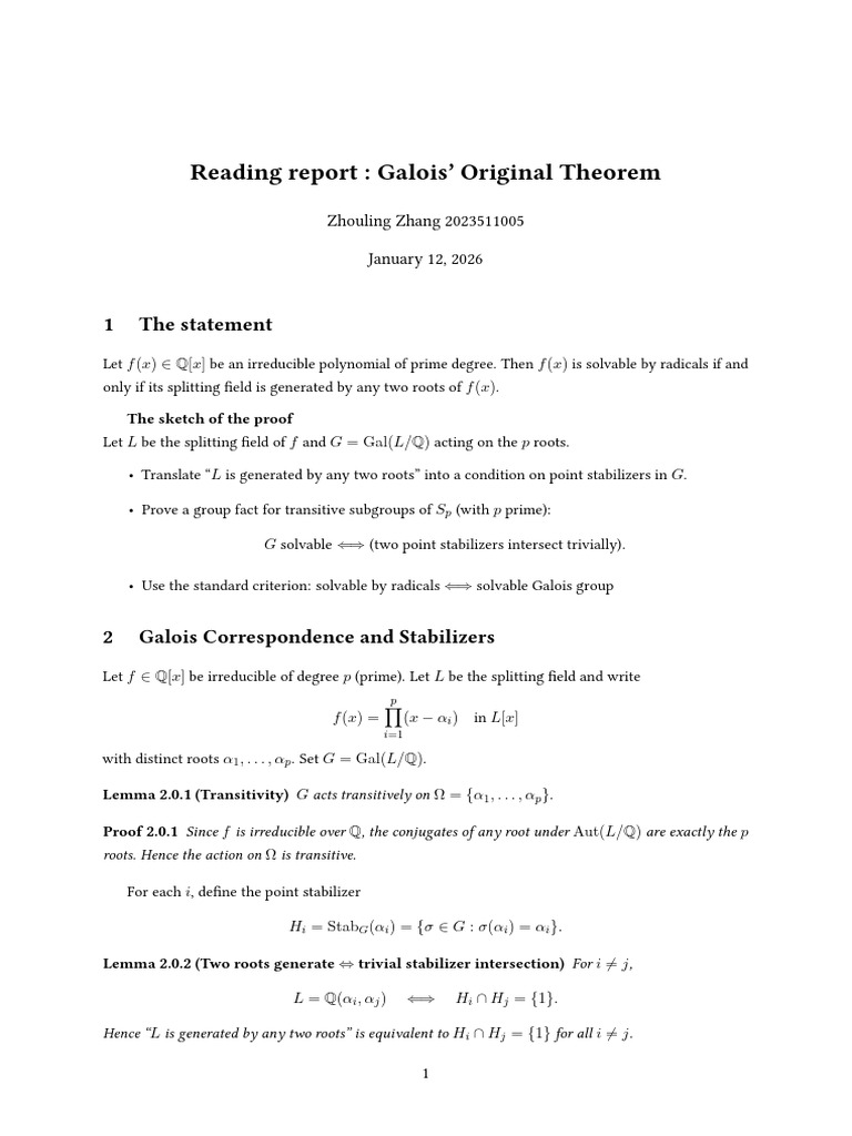 Algebra Final Reading Report | PDF | Field (Mathematics) | Group ...