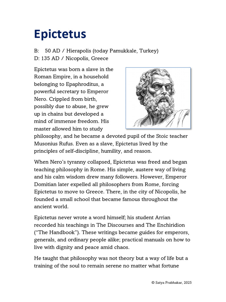 Epictetus History of Philosophy | PDF | Noble Eightfold Path | Epictetus