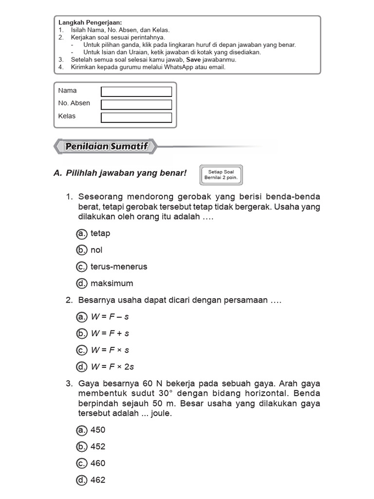 SMP IPA 8 Penilaian Sumatif 3 | PDF