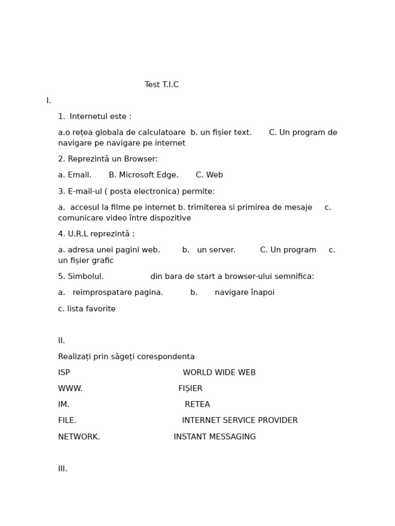 Test Tic V | PDF