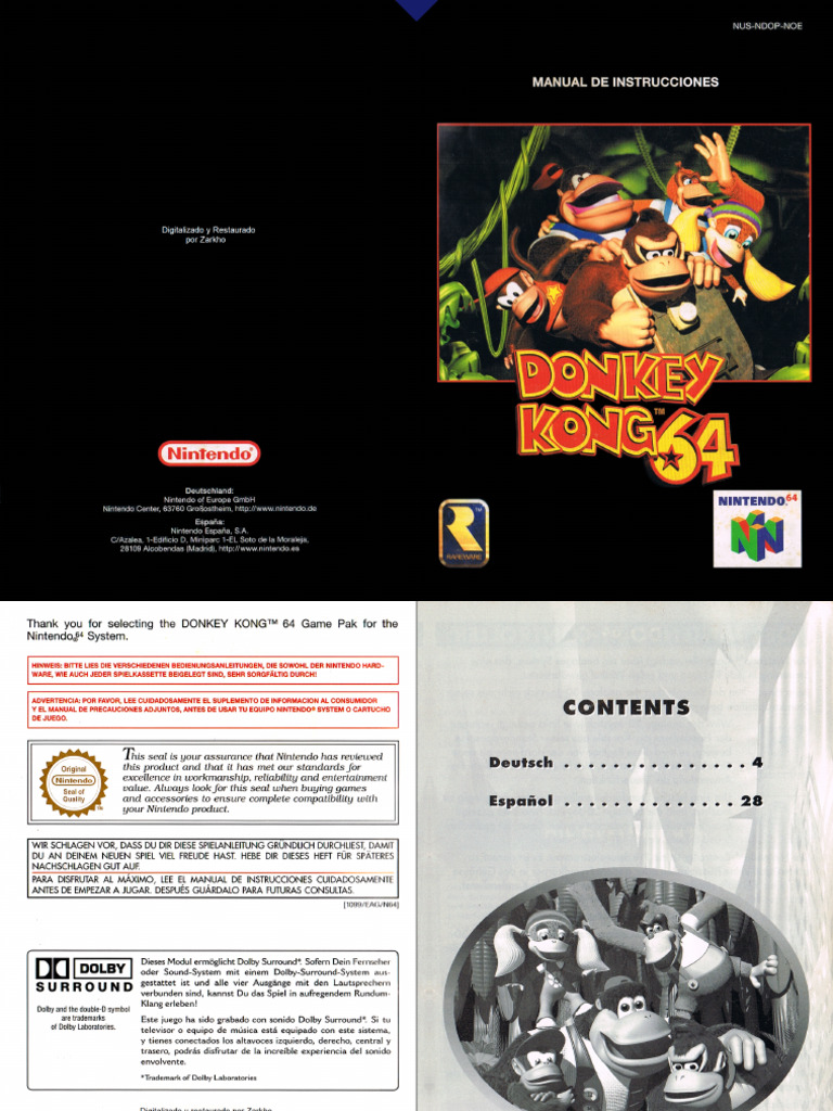 N64 DonkeyKong64 ManualESP(PorZarkho) | PDF