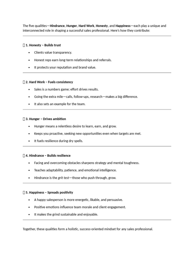 The Five Qualities-Of A Successful Sales Professional | PDF