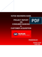 Kotak Mahindra Bank Project Report ON Consumer Banking & Customer Acquisition