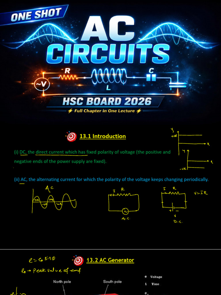 AC Circuits One Shot | PDF | Inductor | Capacitor