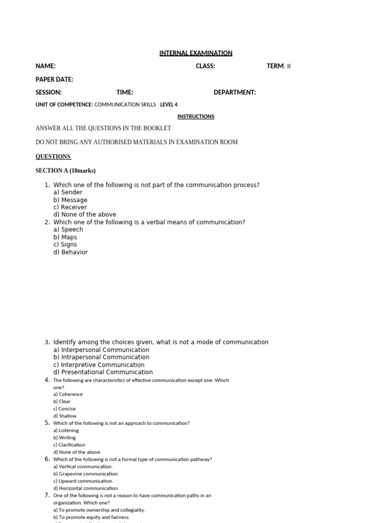 Communications Skills Level 4 | PDF | Communication | Social Psychology