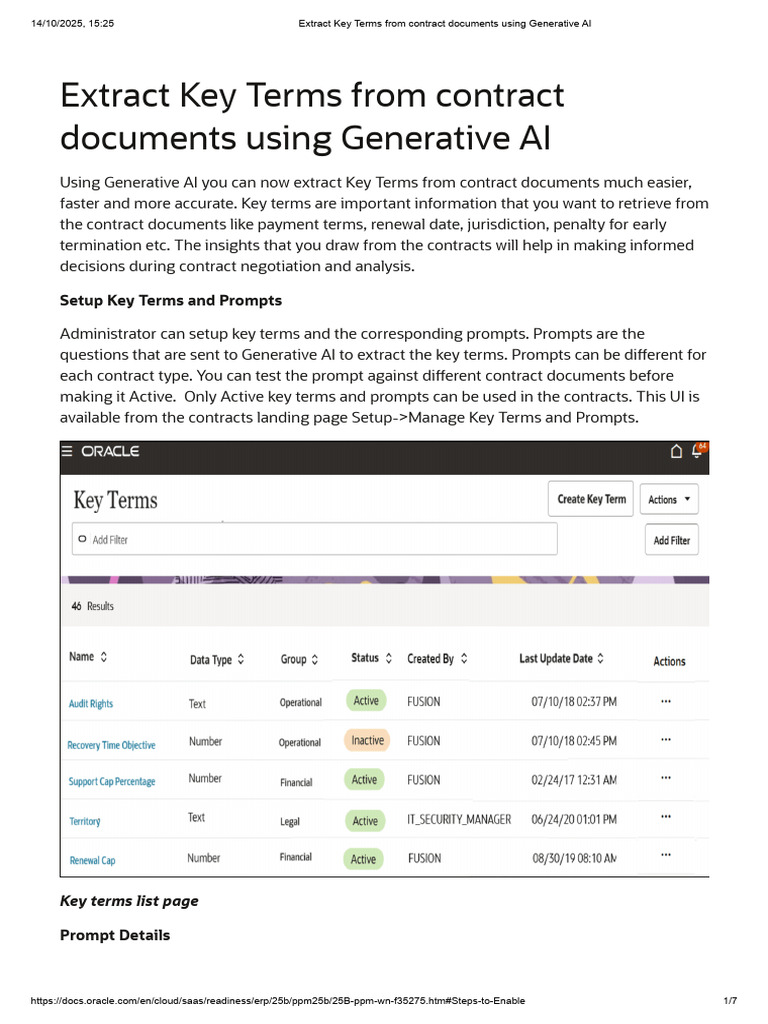 Extract Key Terms and Prompts For Contract Documents | PDF | Computing ...