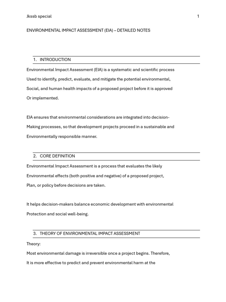 Environmental Impact Assessment (EIA) | PDF | Environmental Impact ...