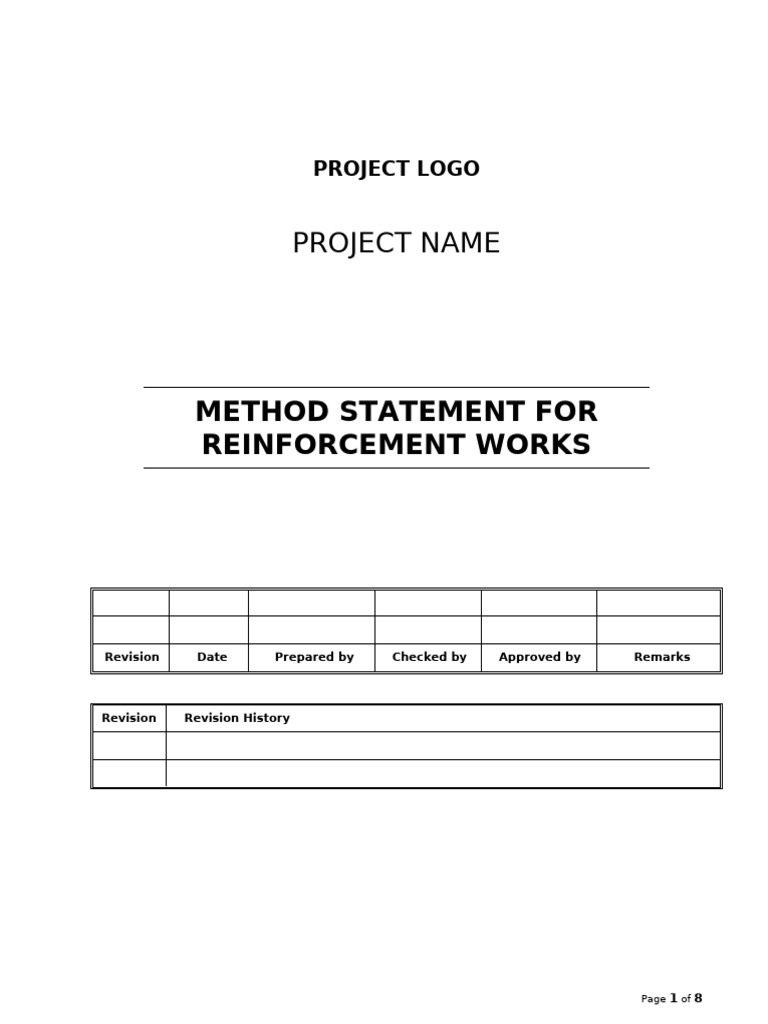 Method Statement Fo Reinforcement Works Blog | PDF | Yield (Engineering ...