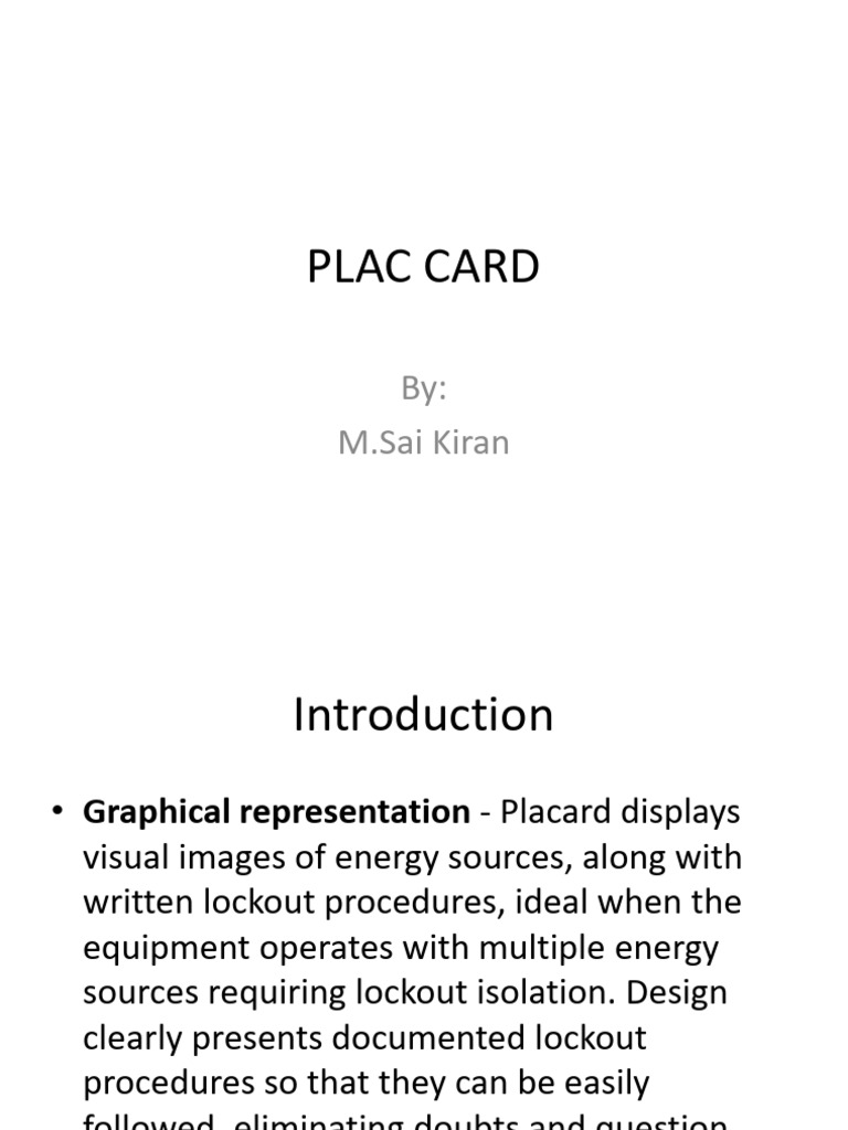 LOTO Plac Card | PDF