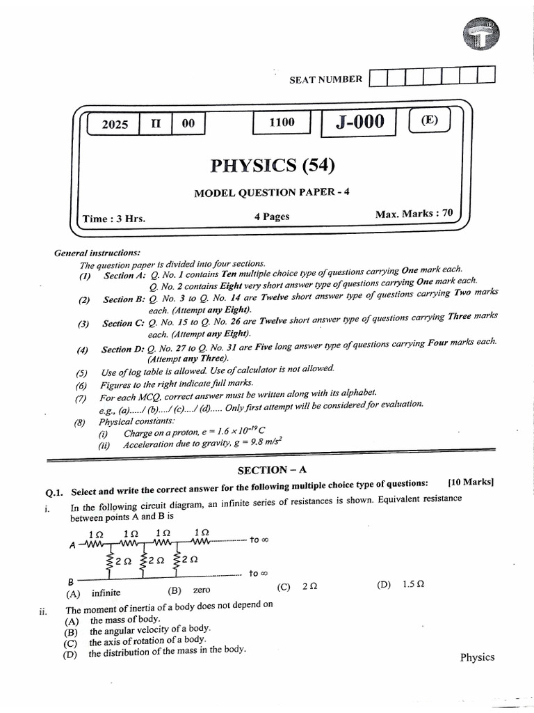 Physics Paper 4 | PDF