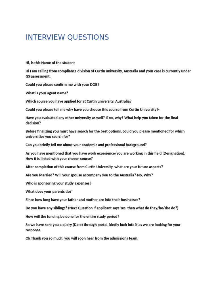 Interview Questions | PDF