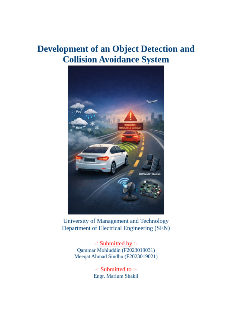 Development of An Object Detection and Collision Avoidance Systemreport ...