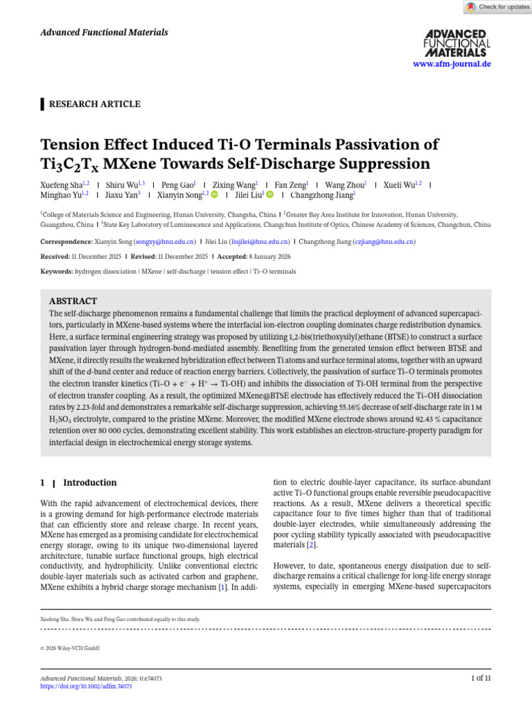 Adv Funct Materials - 2026 - Sha - Tension Effect Induced Ti O ...