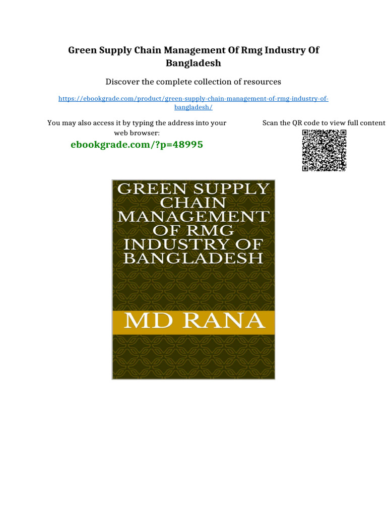 GREEN SUPPLY CHAIN MANAGEMENT OF RMG INDUSTRY OF BANGLADESH All ...