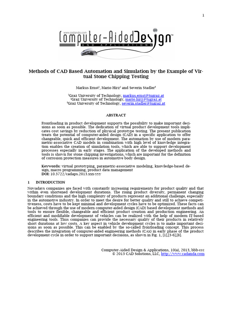 CAD Conference Stone Chipping 01 | PDF | Computer Aided Design | Simulation