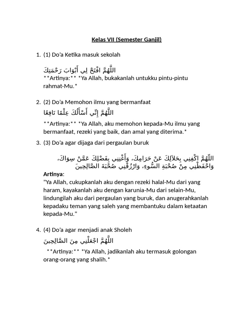 Do'a Dan Artinya Per Jenjang | PDF