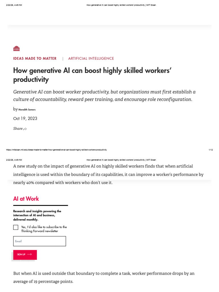 How Generative AI Can Boost Highly Skilled Workers' Productivity - MIT ...