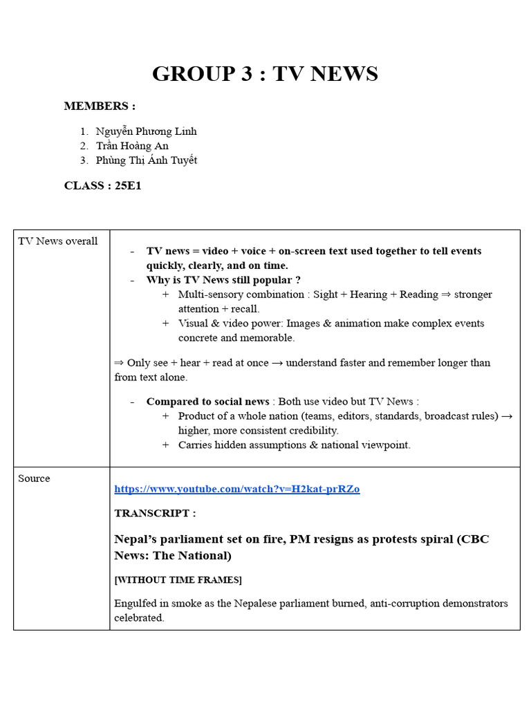 Assignment 1 - TV News Sample | PDF | Linguistics | Syntax