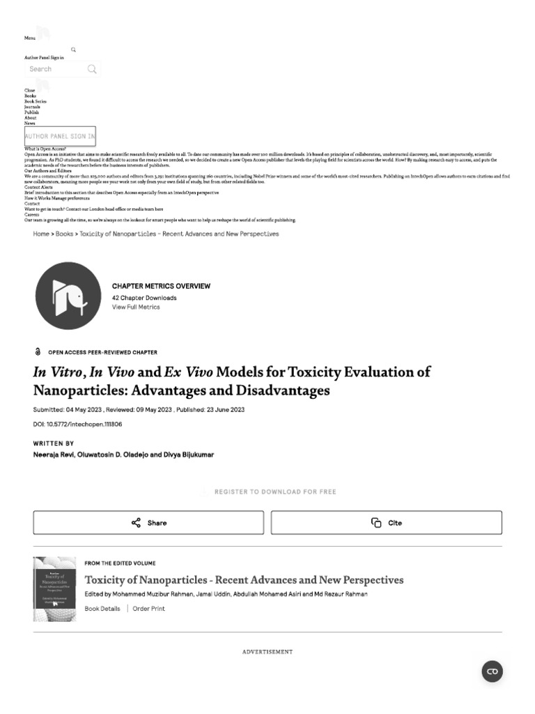 Nanoparticle Toxicity Complete Notes | PDF
