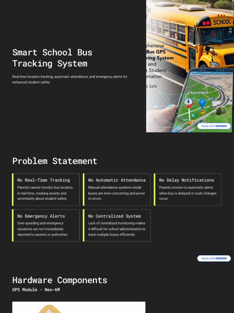 Smart School Bus Tracking System | PDF | Mobile App | Surveillance