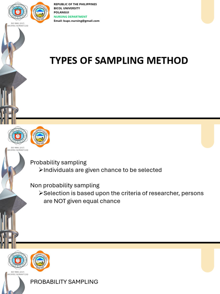 Research 111 Types of Sampling Method | PDF | Sampling (Statistics ...