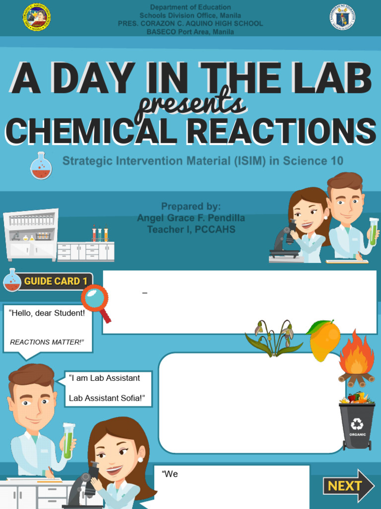 Science10 - Q - w1 - SIM - A Day in The Lab Presents Chemical Reactions ...