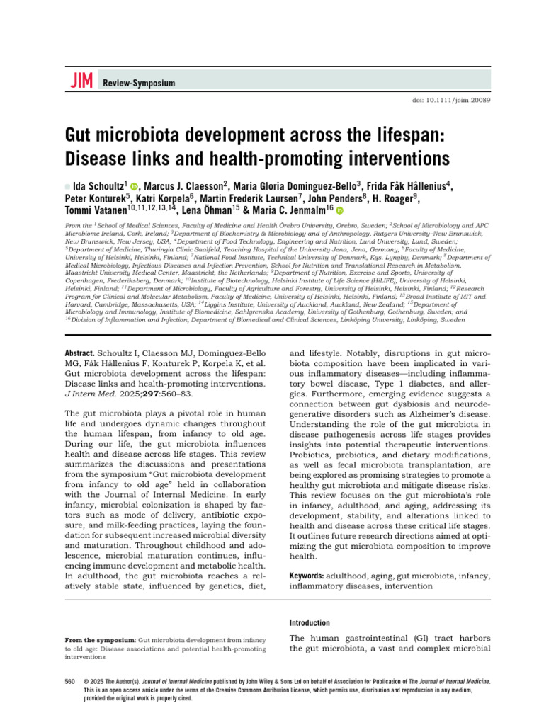 2. Gut Microbiota Development Across the Lifespan | PDF ...