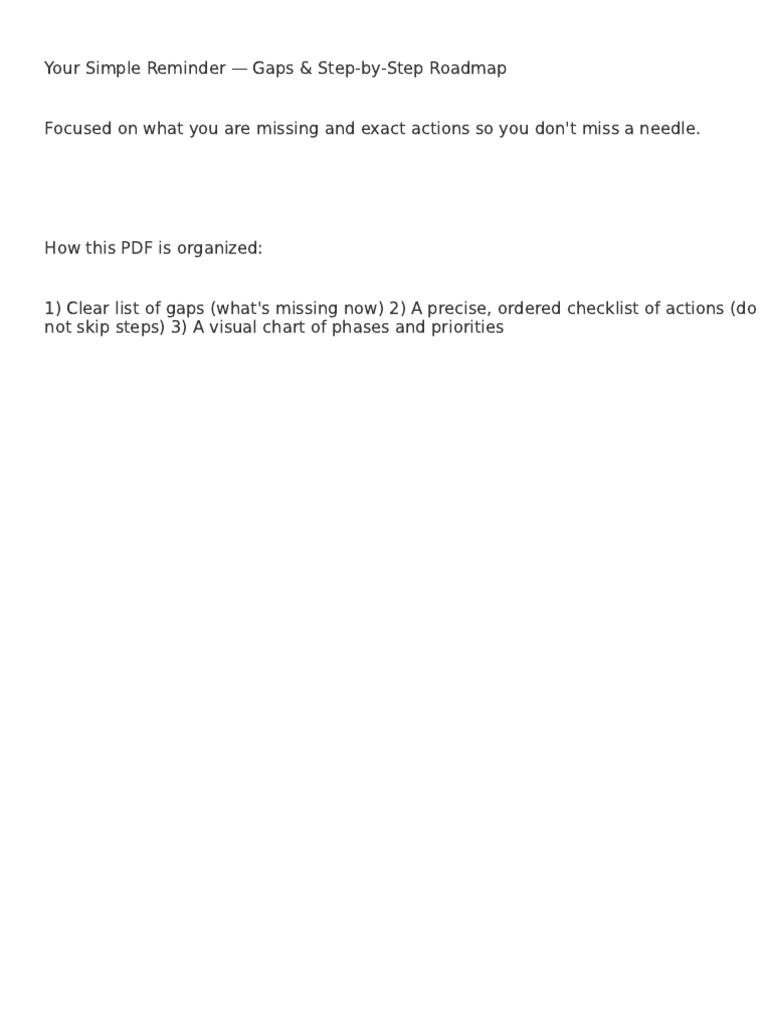 Your Simple Reminder Roadmap Gaps and Steps | PDF | Pricing